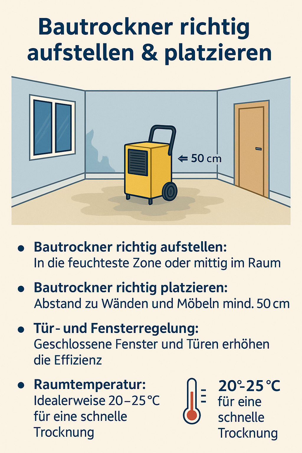 Bautrockner richtig aufstellen Bautrockner richtig aufstellen